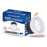 DanceLight舞光 4入組 LED 15W 崁孔9.5cm 微笑崁燈 坎燈 快接頭快速安裝 時尚白/貴族黑(白光/自然光/黃光), , large