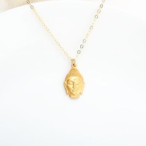 【Angel & Me】守護 佛頭 s925 純銀厚鍍24k純金項鍊 浴佛 生日禮