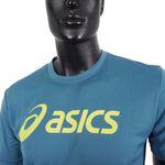 Asics T恤 短袖 吸濕快乾 透氣舒適 輕量柔軟 藍綠 [2033B666-401], , large