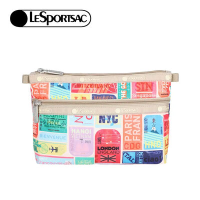 Lesportsac Cosmetic Clutch 雙層拉鍊化妝包 / 旅人的印記