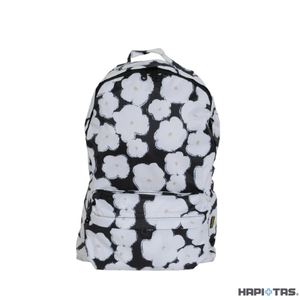 【HAPI+TAS】HAP0112 新型摺疊手提後背包-黑色塗鴉花朵