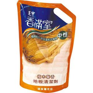 [箱購]毛寶香滿室檀木地板清潔補充包1800g克 x 6袋/箱(箱購依實際收貨為主，無法保證原封箱出貨)