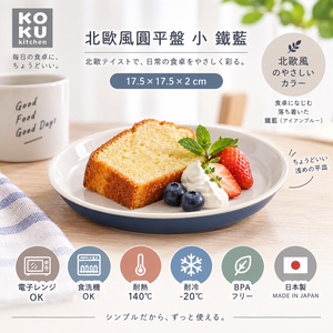 【HIYASU日安工坊】北歐風圓平盤 小 鐵藍
