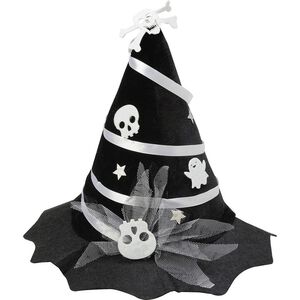 【Halloween萬聖派對】11吋俏皮緞帶巫婆帽(顏色隨機出貨)