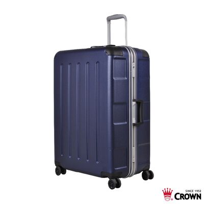 【CROWN 皇冠】C-FH509 27吋霧面鋁框拉桿箱-海軍藍色