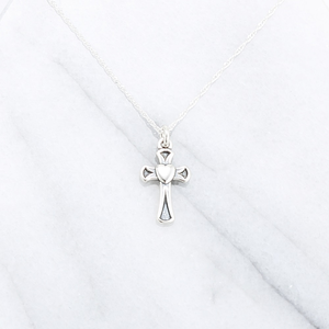 【Angel & Me】Love Heart Cross 925 sterling silver necklace Christmas gift