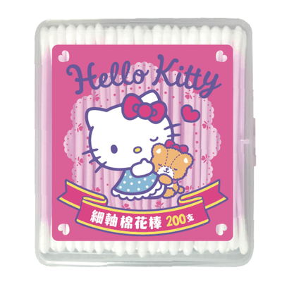 [寶富華]Hello Kitty細軸棉花棒200支(盒裝)