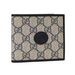 GUCCI Interlocking G Logo 對開8卡短夾/米色/黑藍色, , large