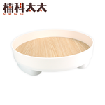 多功能收納托盤/木紋圓托直徑29公分 618-TR29W, , large