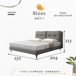 【Hampton 漢汀堡】拉尼5尺半牛皮床台, , large