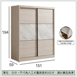 【唯熙傢俱】曼妮白橡色5尺滑門衣櫃, , large