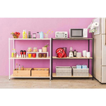 【Y HOUSE】Pine 120x45x60 cm three-layer paint color storage shelf wooden shelf-teak paint black, , large