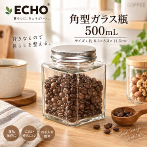 【HIYASU日安工坊】角型玻璃罐 500mL