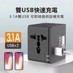 TRISTAR TS-USB170 Dual USB International Travel Adapter 3.1A Fast Charging Shikoku Plug Design (100/Black), , large