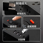 長型延長線【黑/1.7米/2開12插】, , large
