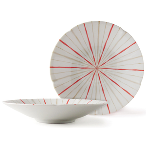 [豐名日本餐具] 9.0"湯盤 二色十草 有古窯 / C09PL0-373