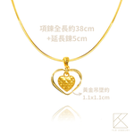 【TLH】黃金項鍊 純金999 心心相戀 約重0.07錢&plusmn;0.01 , , large