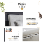 【Hampton 漢汀堡】莫里斯耐磨皮單人沙發床-鋼鐵灰, , large