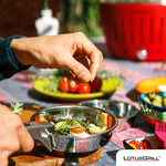 【德國LotusGrill】G340無煙烤肉超值七件組 (烤爐+平底鍋組+玻璃蓋+腳架+夾+刷+炭精), , large