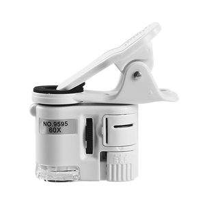60x LED clip-on microscope, mini optical microscope, can be used to check banknotes, adjustable focus, portable.