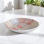 Minoyaki 7.0" Shallow Bowl &ndash; Red Flower Design, , large
