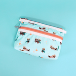 Lesportsac Cosmetic Clutch 雙層拉鍊化妝包 收納袋 盥洗包 女包(海洋風格水獺), , large