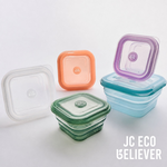 [JC ECO BELIEVER] 900ml皇家紫丁香方形矽膠保鮮盒 台灣食藥署合格 保鮮盒 折疊保鮮盒 折疊便當盒&nbsp;微波保鮮盒 餐盒, , large