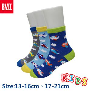 【BVD】飛上雲端1/2童襪-B327.B328短襪