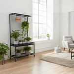 【 SHAONIANNA.TW 】工業風鐵網植物展示架｜100x45x190cm附輪｜一體成型免組裝｜上層集水盤設計花架, , large