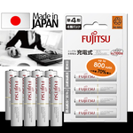 日本富士通 Fujitsu 低自放電4號750mAh鎳氫充電電池 HR-4UTC (4號8入)送電池盒, , large