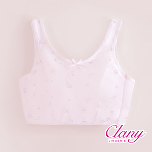 【Clany可蘭霓】MIT小貓咪無鋼圈無感粉色少女S-Q/2XL 內衣 學生涼感內衣 成長型 8038-31