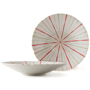 [豐名日本餐具] 8.0"湯盤 二色十草 有古窯 / C08PL0-364
