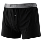 PUMA 寬鬆版型平口內褲 3件組 彪馬 跳豹 男士內褲 平角內褲 四角內褲 彈力腰帶 舒適 吸濕 排汗 701246691黑/深灰/灰, , large