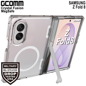GCOMM 三星 Z Fold8 磁吸晶透金屬支架防摔殼 Crystal Fusion MagSafe