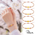 【Prisme Gold】黃金手鍊 新春開運 純金999綴飾粉色編織手環 (金重：約0.04錢&plusmn;0.02), , large