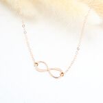 【Angel & Me】Love 愛 無限 s925 純銀厚鍍18k玫瑰金 項鍊 禮物, , large