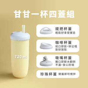 BesoVida Bottle 4 Lids Set - Translucent White | Safe & Convenient for All Activities