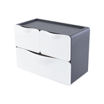 【O-Life】Stackable Desktop Drawer Cabinet-3 Drawers Gray, , large