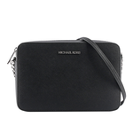 Michael Kors 銀字logo方形鏈帶斜背包/黑色, , large
