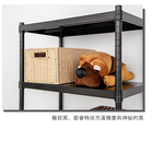 【Y HOUSE】60x35x60 cm two-layer hole-free iron plate storage rack rack iron rack - black paint, , large