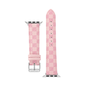 STEVE MADDEN Apple Watch 錶帶  C字皮錶帶- 粉色格紋 (不含手錶）