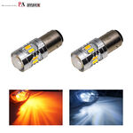 【PA LED】3157 1157 雙色 LED燈泡 黃光 白光 小燈 日行燈 方向燈 12晶 5630 魚眼透鏡, , large