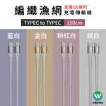 【山水之寶】 Type C to Type C 150cm 100W快充編織漁網線 支援i17快充 充電線材 原廠公司貨, , large