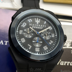 [星晴錶業]MASERATI手錶,44mm,R8851115007黑色錶面寶藍錶殼深黑色矽膠錶帶款, , large