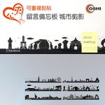 【OSHI歐士】螢幕留言備忘板-城市剪影 螢幕留言板 留言卡 留言夾 記事板 標示夾 便條紙便利貼 夾心備忘板, , large
