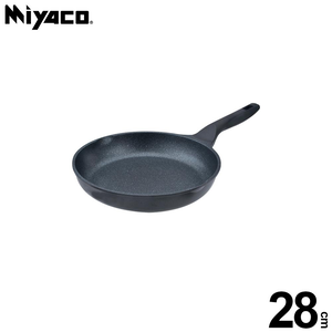 Miyaco 米雅可 礦岩鑄造不沾平底鍋煎鍋IH無蓋 28cm-Leidea樂德兒