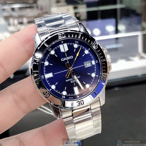 [星晴錶業]CASIO手錶,44mm,CA56833寶藍色錶面銀錶殼銀色精鋼錶帶款