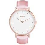 [MEDOTA] RAINBOW diamond collection pink leather strap ladies watch-Rose Gold / RO-10602, , large