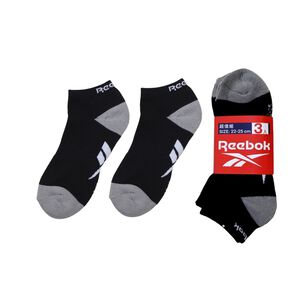 Reebok除臭1/4厚底襪3入組-黑色22~25