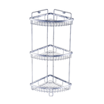 Stainless steel three-tier corner shelf, , large